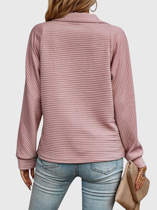 Christine Brewer Ruth half-zip sweater for women in cozy knit fabric, featuring a high collar and stylish fit.