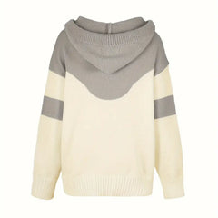 Colorblock Melissa hoodie for women by Christine Brewer, showing the pullover with bold color sections and a comfortable fit.