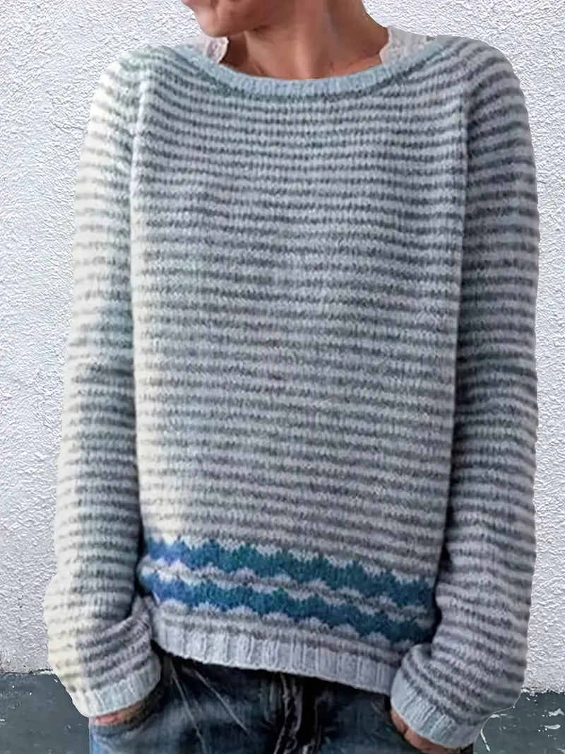 Christine Brewer Holly striped women's sweater featuring a cozy knit with bold horizontal stripes and a classic fit.