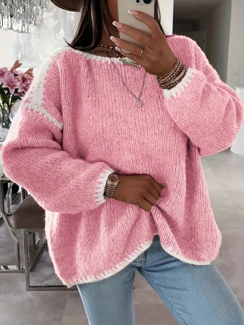 Taylor knit sweater for women by Christine Brewer, featuring cozy fabric, long sleeves, and a stylish fitted design.