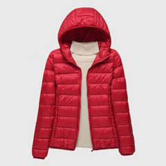 Christine Brewer Lily ultra-light quilted jacket in soft fabric, featuring a sleek design and subtle quilting pattern.