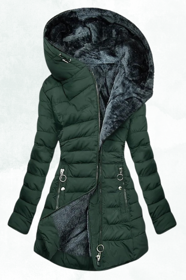 Zofia | Women's Puffer Coat Hooded Quilted Insulated Warm Zip-Up