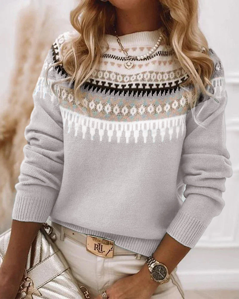 Women’s knit sweater called Sydney by Christine Brewer, featuring a cozy, textured design in a soft, neutral color.