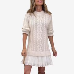 Leslie knit sweater dress for women by Christine Brewer, featuring a cozy, stylish design in a soft, textured fabric.