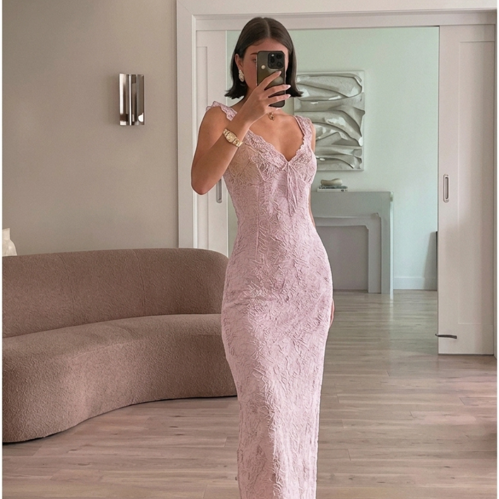 Evelyn | Wedding Guest Dress Maxi Dress Women Floral Ruffle Fitted Winter Fall Formal Cocktail