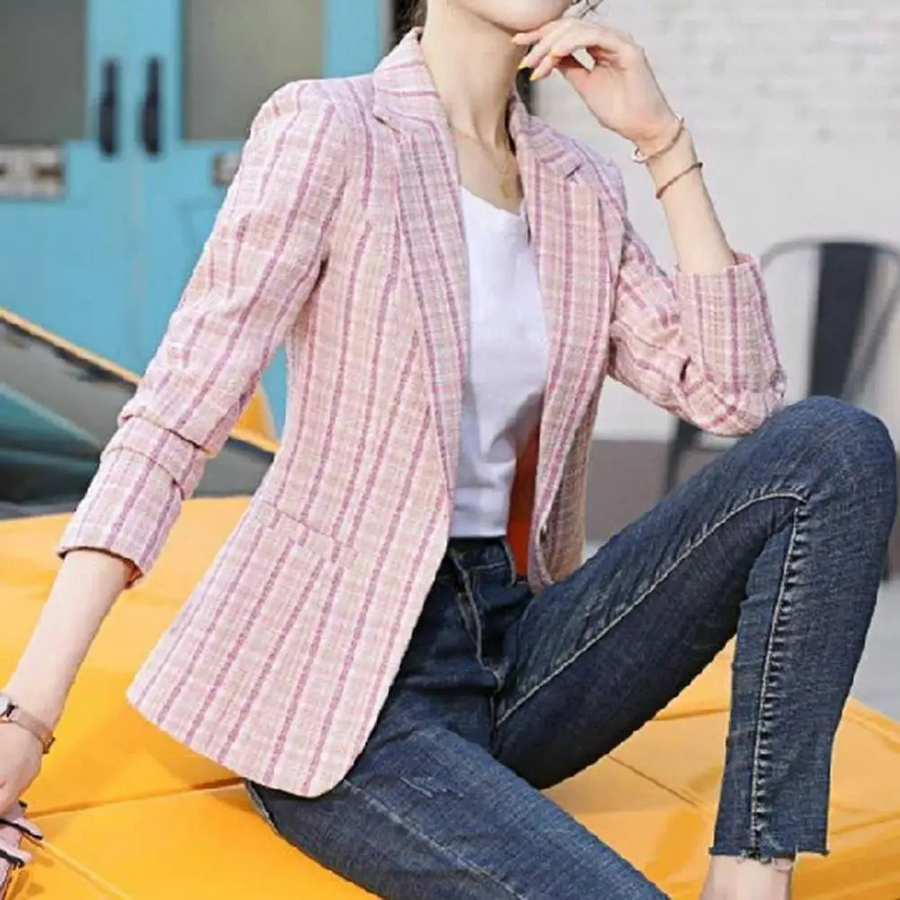 Women’s tailored office blazer by Christine Brewer, Esme single-button blazer in classic black, featuring a sleek, structured fit.