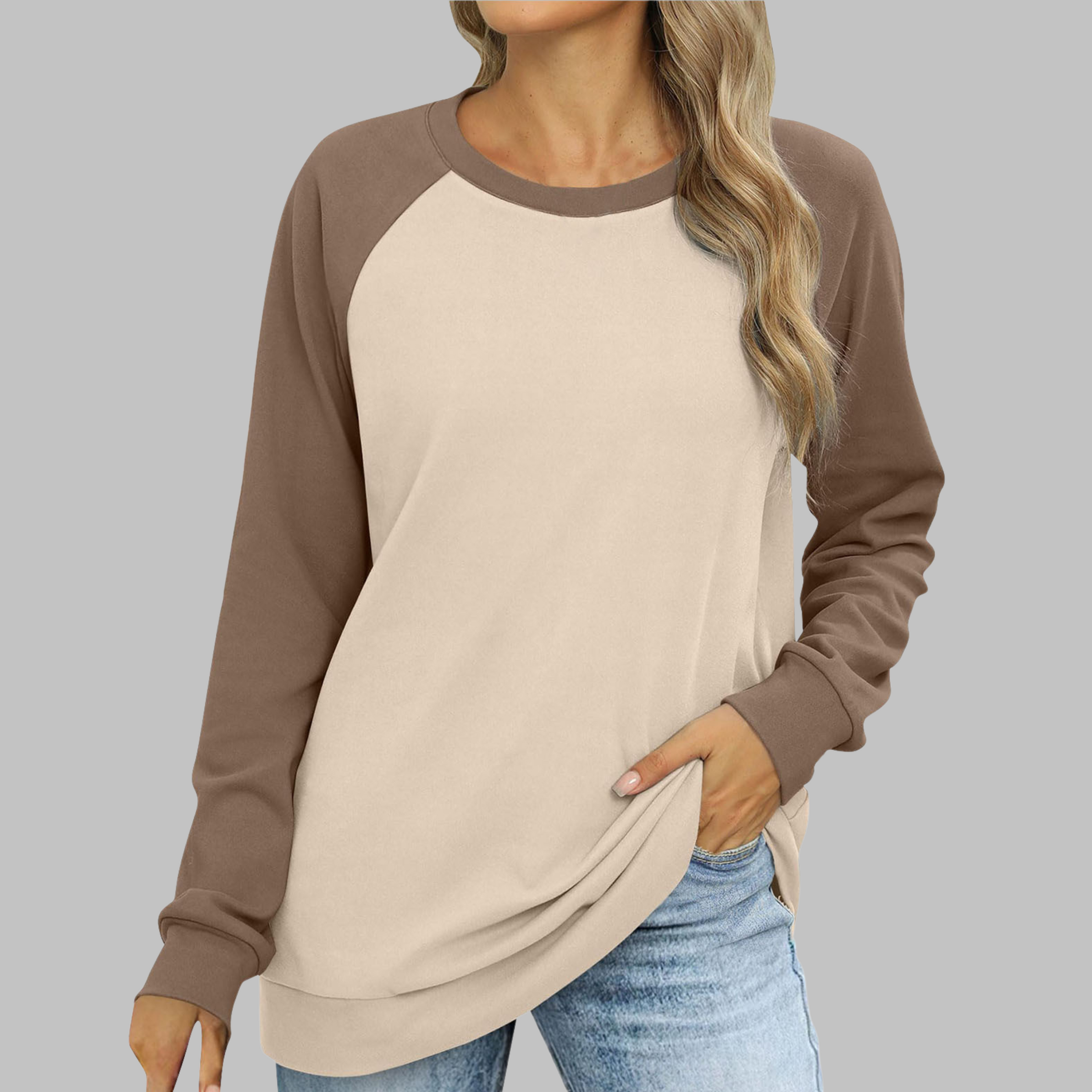 Josephine versatile chic long sleeve sweatshirt by Christine Brewer, shown in a comfortable, stylish fit with a soft fabric texture.