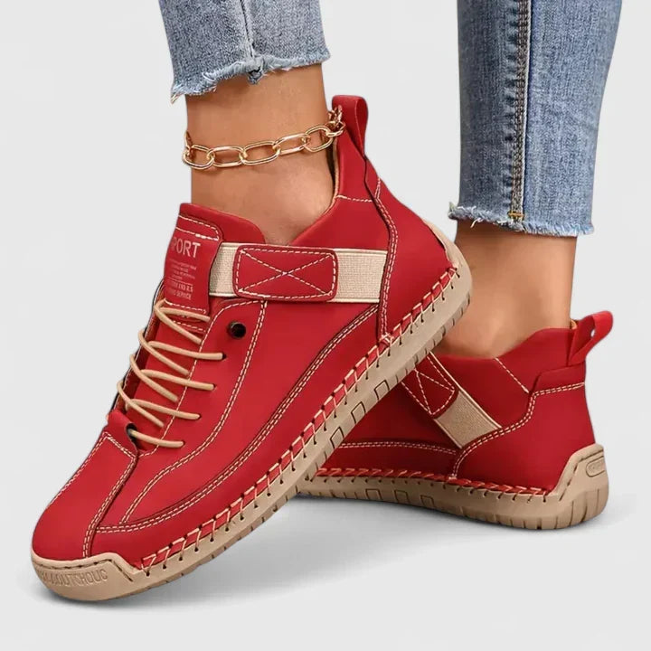Kymberleigh orthopedic sneakers for women by Christine Brewer, featuring comfortable walking design and supportive sole.