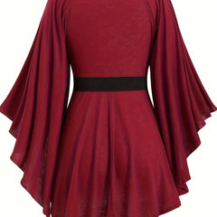 Olivia V-Neck Top for Women by Christine Brewer, light-colored fabric, styled on a mannequin.