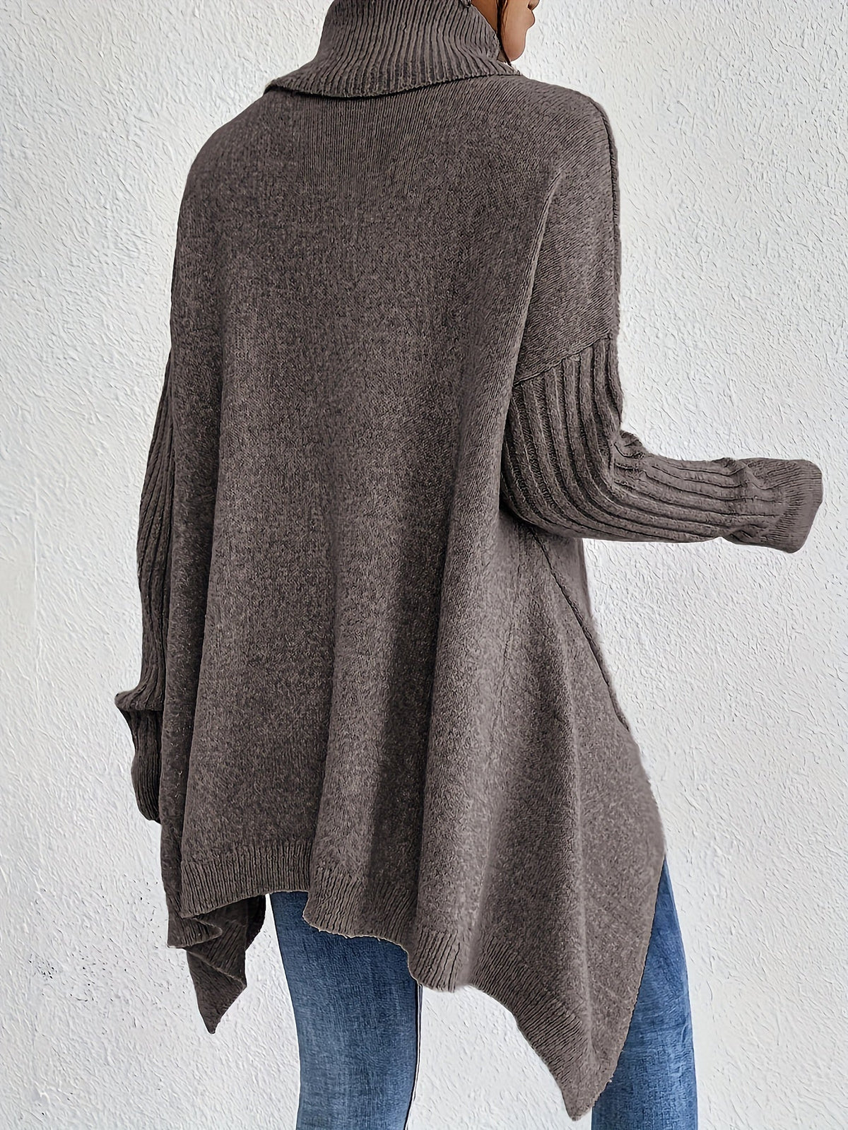 Christine Brewer Bridget high neck women's sweater in soft knit fabric, showcasing a cozy, stylish high neckline design.