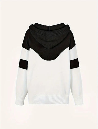 Colorblock Melissa hoodie for women by Christine Brewer, stylish pullover with vibrant color blocking, casual and comfortable fit.