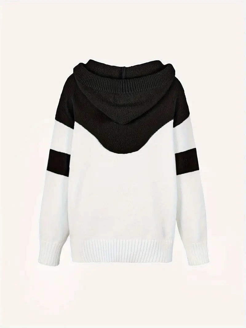 Colorblock Melissa hoodie for women by Christine Brewer, stylish pullover with vibrant color blocking, casual and comfortable fit.