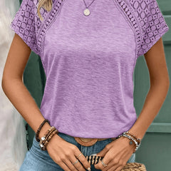 Colorblock Charlotte T-Shirt for women by Christine Brewer, featuring vibrant color accents and a casual, comfortable fit.