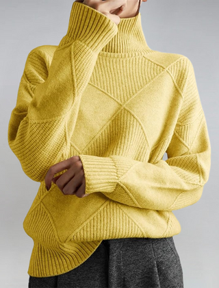 Christine Brewer Juliet women's turtleneck sweater in cozy knit fabric, featuring a classic design and fitted silhouette.