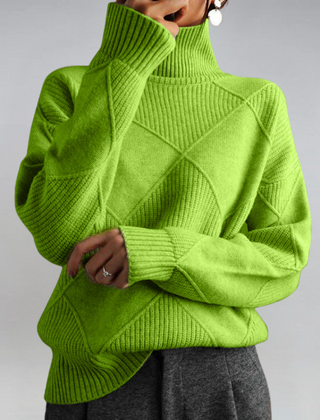Christine Brewer Margot women's turtleneck sweater in cozy knit, featuring a high neckline and classic design.