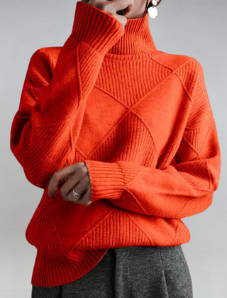 Christine Brewer Margot women's turtleneck sweater in cozy knit, featuring a high neckline and fitted silhouette.