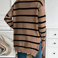 Christine Brewer Megan striped sweater for women, featuring a stylish multicolored striped pattern on soft knit fabric.
