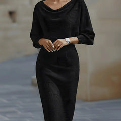 White batwing-sleeve waist-cinching dress for women by Christine Brewer, featuring a flowy silhouette and stylish design.