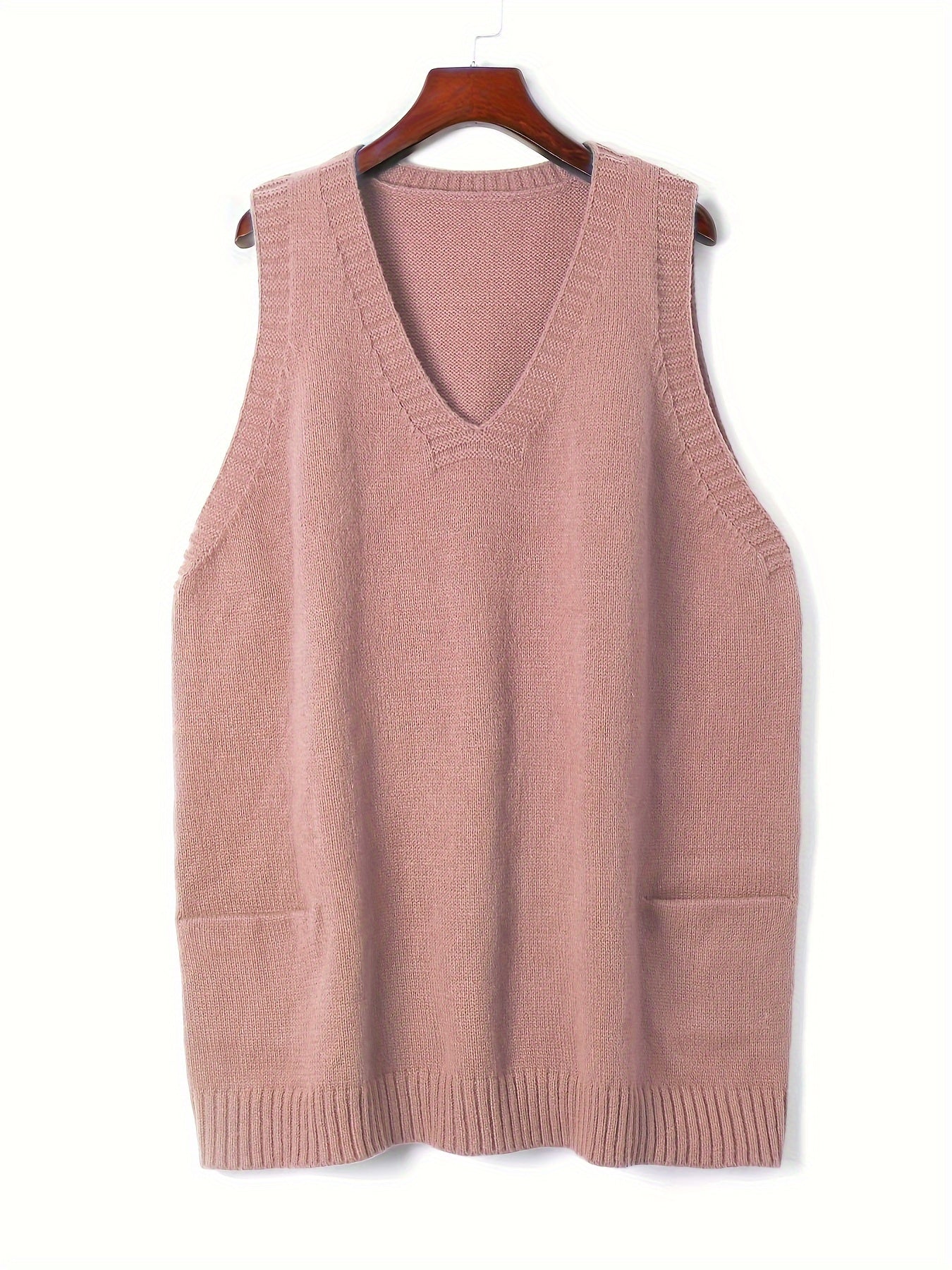 Kelly sleeveless knit sweater vest for women by Christine Brewer, featuring a V-neck design and lightweight sleeveless style.