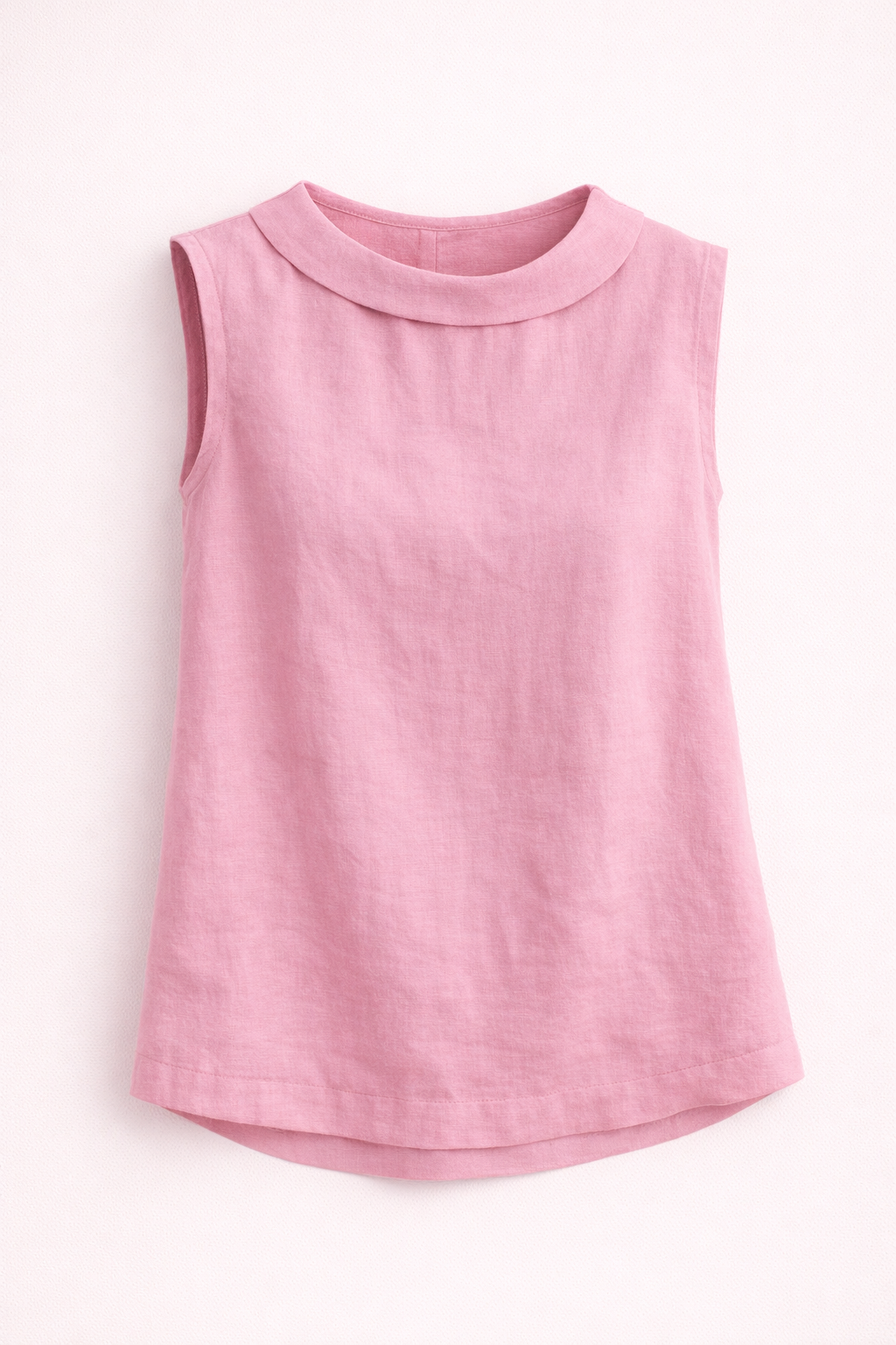 Emily sleeveless knit tank top for women by Christine Brewer, shown in a light-colored, fitted design with ribbed texture.