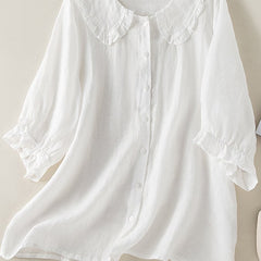 Women's summer dress by Christine Brewer featuring ruffle linen fabric, sleeveless design, and a flowy, casual fit.