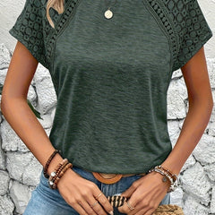 Colorblock Charlotte T-Shirt for women by Christine Brewer, featuring a stylish mixed-color design and casual fit.