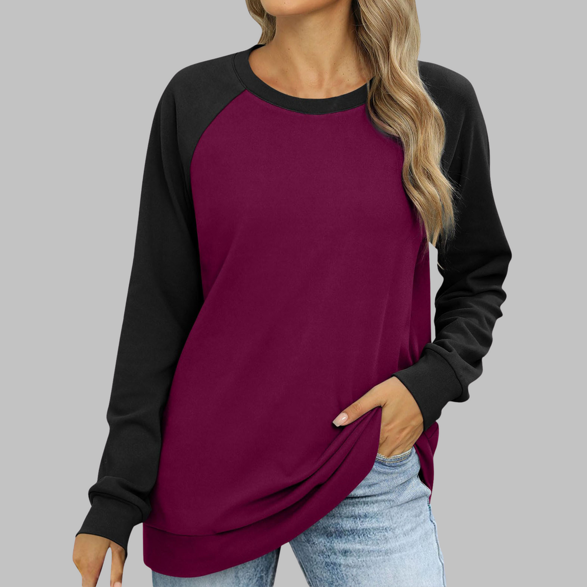 Women’s Molly sweatshirt by Christine Brewer, featuring a cozy fit and stylish design, shown in a casual lifestyle setting.
