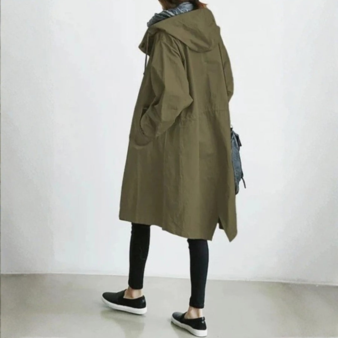 Bernadette | Longline Oversized Hooded Trench Coat for Women