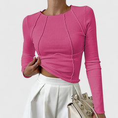 Elegant lightweight long sleeve top by Christine Brewer, shown in soft fabric with a fitted silhouette and subtle detailing.