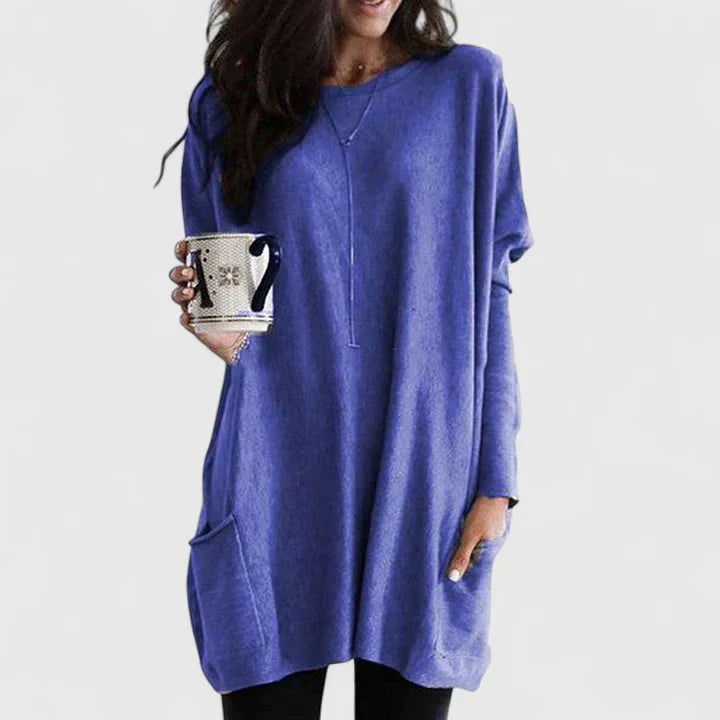 Christine Brewer Maya women's relaxed fit knit sweater in soft, versatile fabric, shown in a comfortable, casual style.