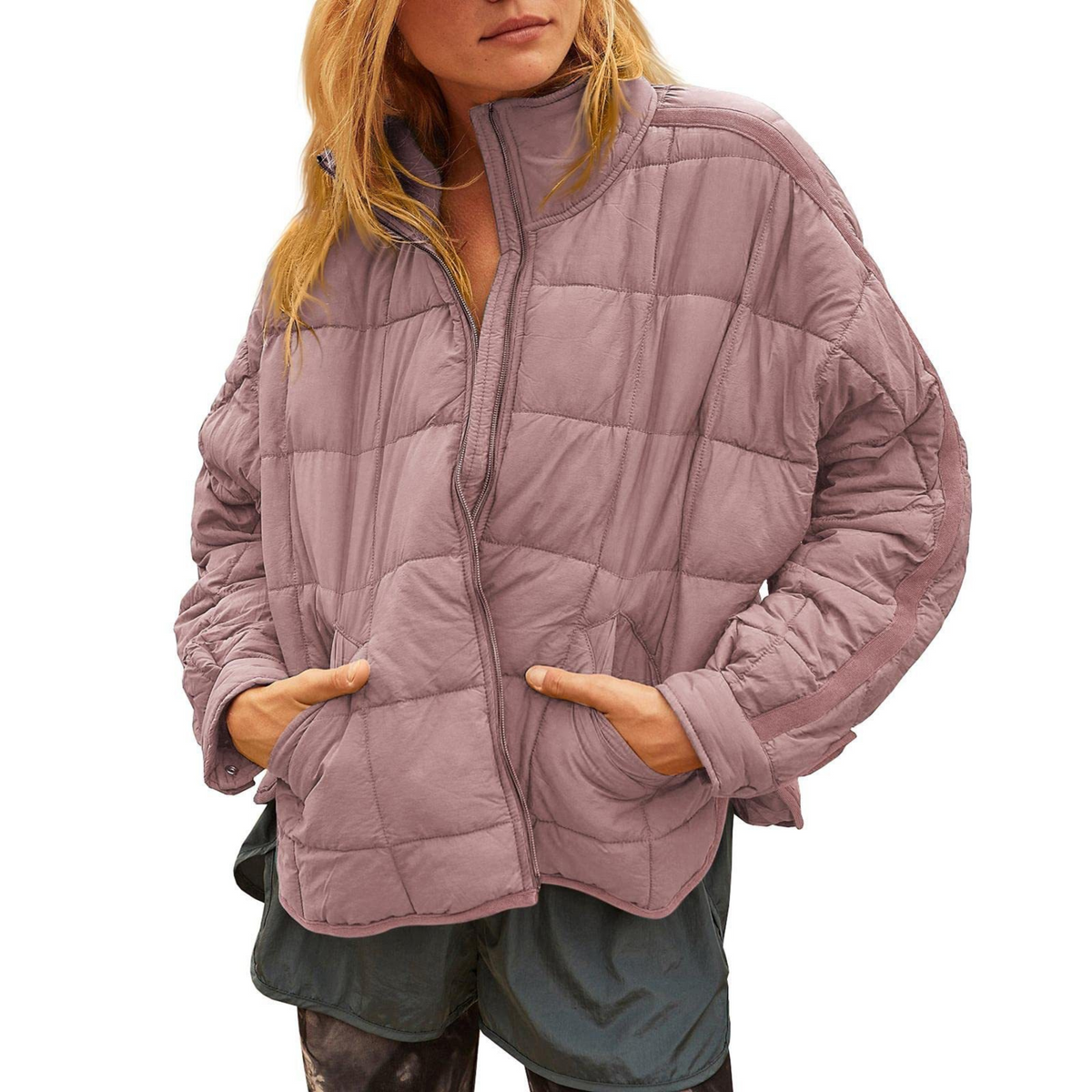 April | Puffer Jacket Puffer Coat Quilted Winter Warm Lightweight Packable Zip Up Padded Insulated