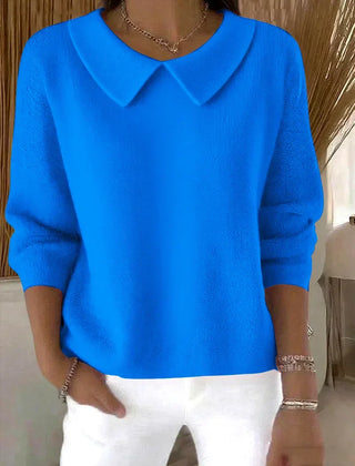 Millie knit sweater for women by Christine Brewer, featuring a cozy, textured knit fabric and a classic fit in soft neutral tones.