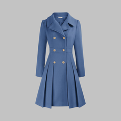 Dami Classy Double Button Long Sleeve Coat by Christine Brewer, featuring a tailored design with double buttons and long sleeves.