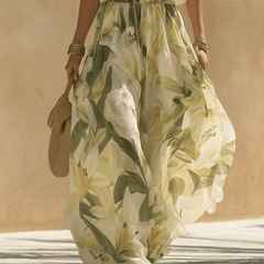 White flowing maxi dress for women by Christine Brewer, featuring a lightweight, elegant design with a relaxed fit.