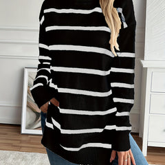 Christine Brewer Megan striped sweater for women, featuring a stylish multicolor striped pattern and comfortable fit.