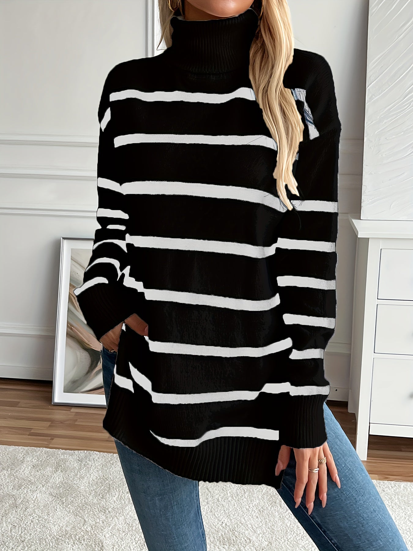 Christine Brewer Megan striped sweater for women, featuring a stylish multicolor striped pattern and comfortable fit.