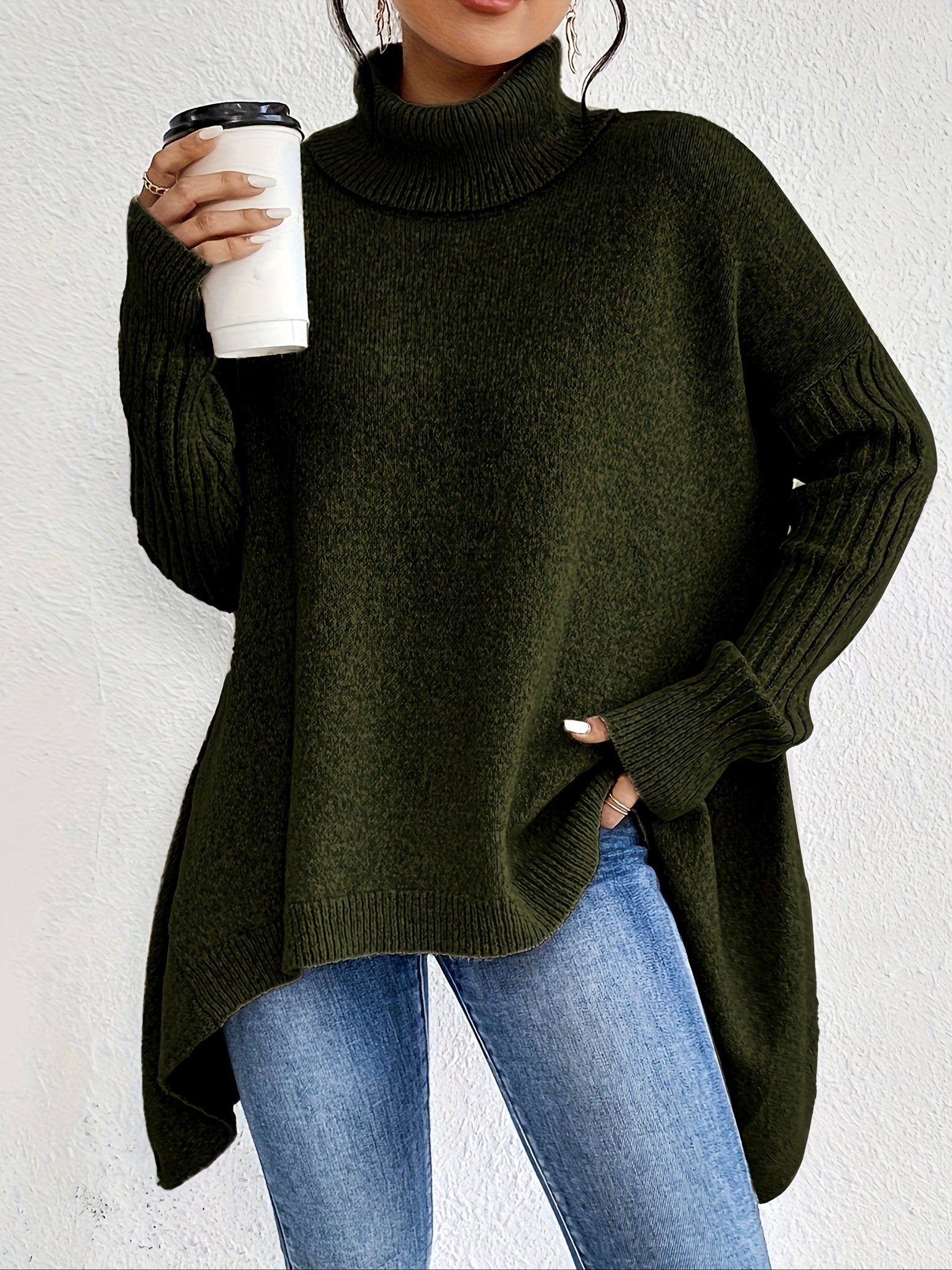 Christine Brewer Bridget high neck women's sweater featuring a cozy, fitted design in soft knit fabric.