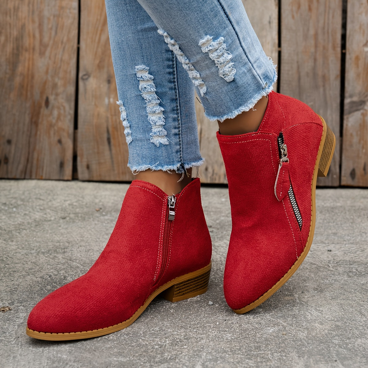 Millicent | Ankle Boots, Women, Dual Zip, Block Heel, Low Heel, Cushioned, Fall, Winter, Booties,