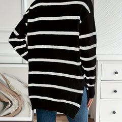 Christine Brewer Megan striped sweater for women, featuring a stylish multicolor striped design on soft knit fabric.