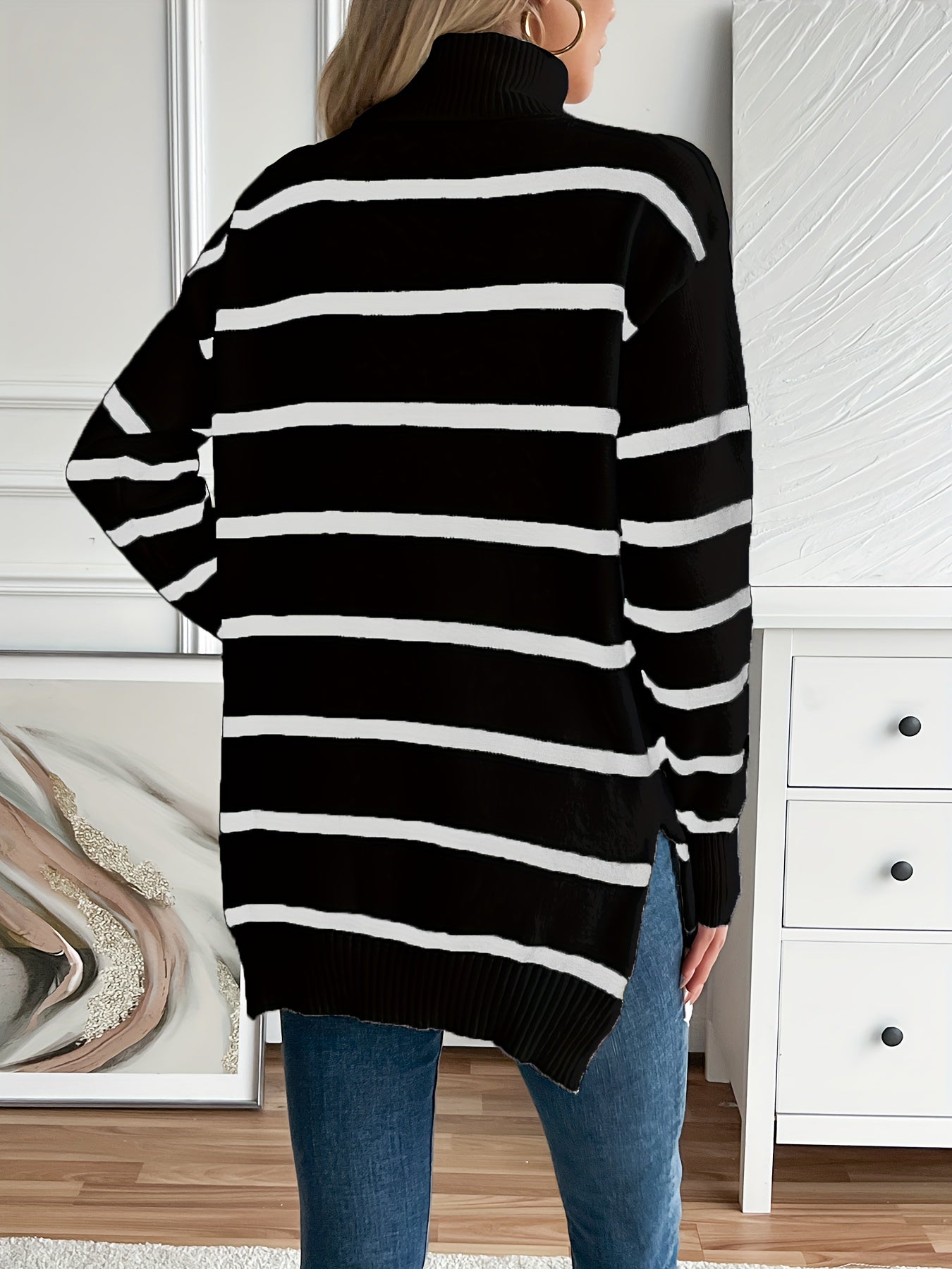 Christine Brewer Megan striped sweater for women, featuring a stylish multicolor striped design on soft knit fabric.