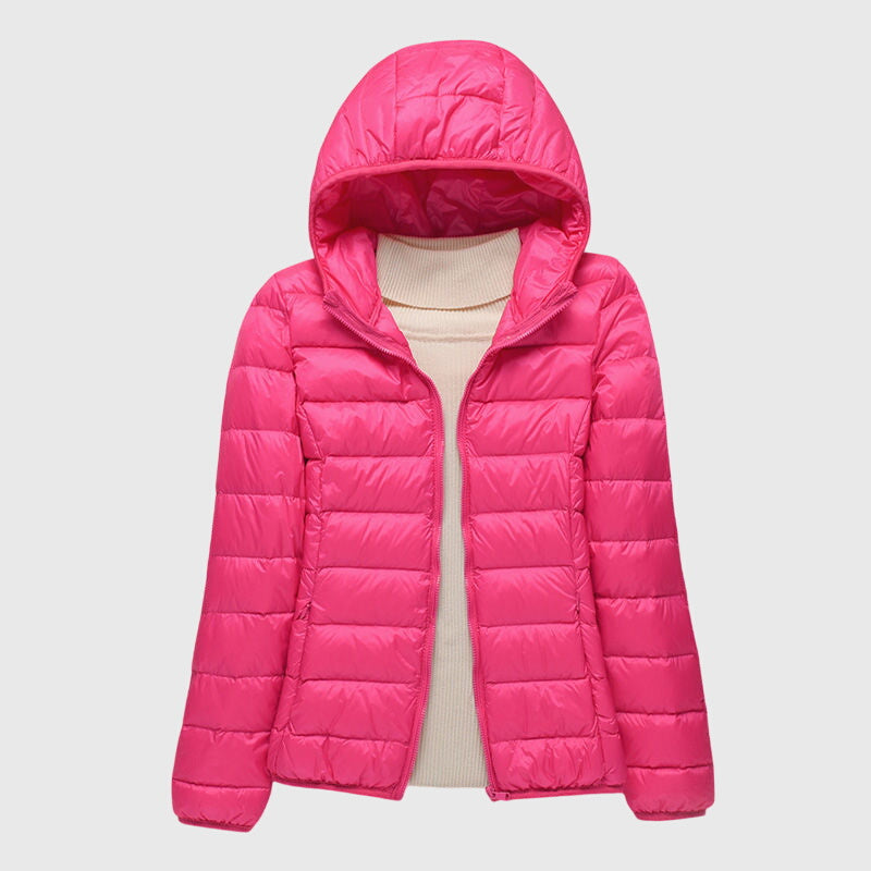 Lightweight quilted jacket named Lily by Christine Brewer, shown in a soft, padded design perfect for cold weather.