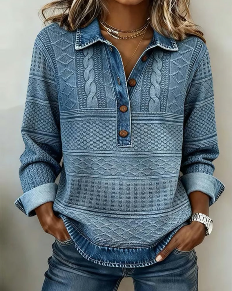 Christine Brewer Hannah women's sweatshirt featuring a cozy, casual fit in soft fabric, shown in a stylish, relaxed pose.