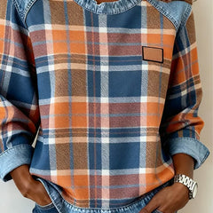 Christine Brewer Iris oversized patchwork sweatshirt featuring colorful, versatile classic hoodie with a relaxed fit and bold patchwork design.