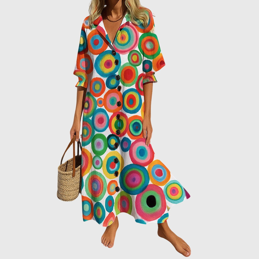 Jana | Casual Dress Women Boho Lace Flowy Printed Lightweight Summer Festival Holiday