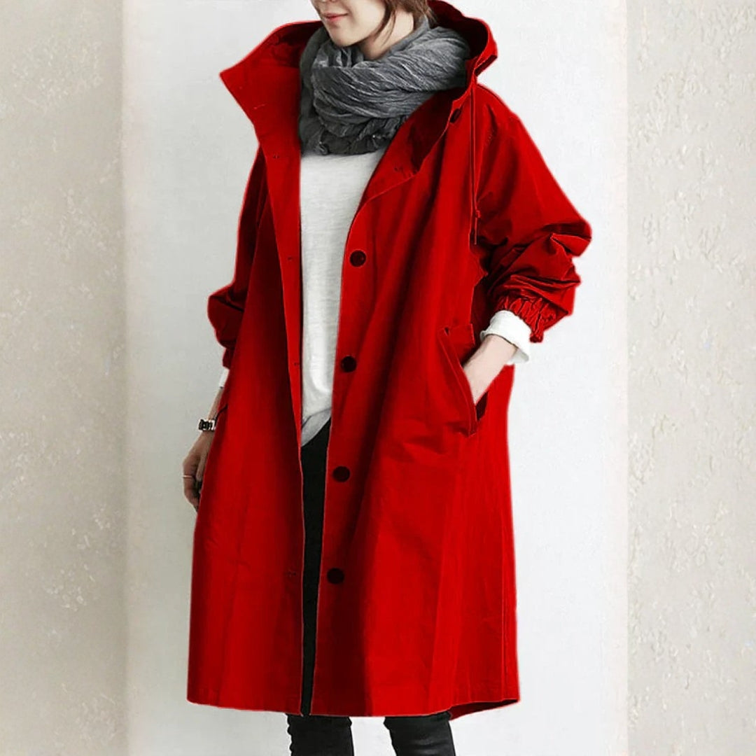 Bernadette | Longline Oversized Hooded Trench Coat for Women