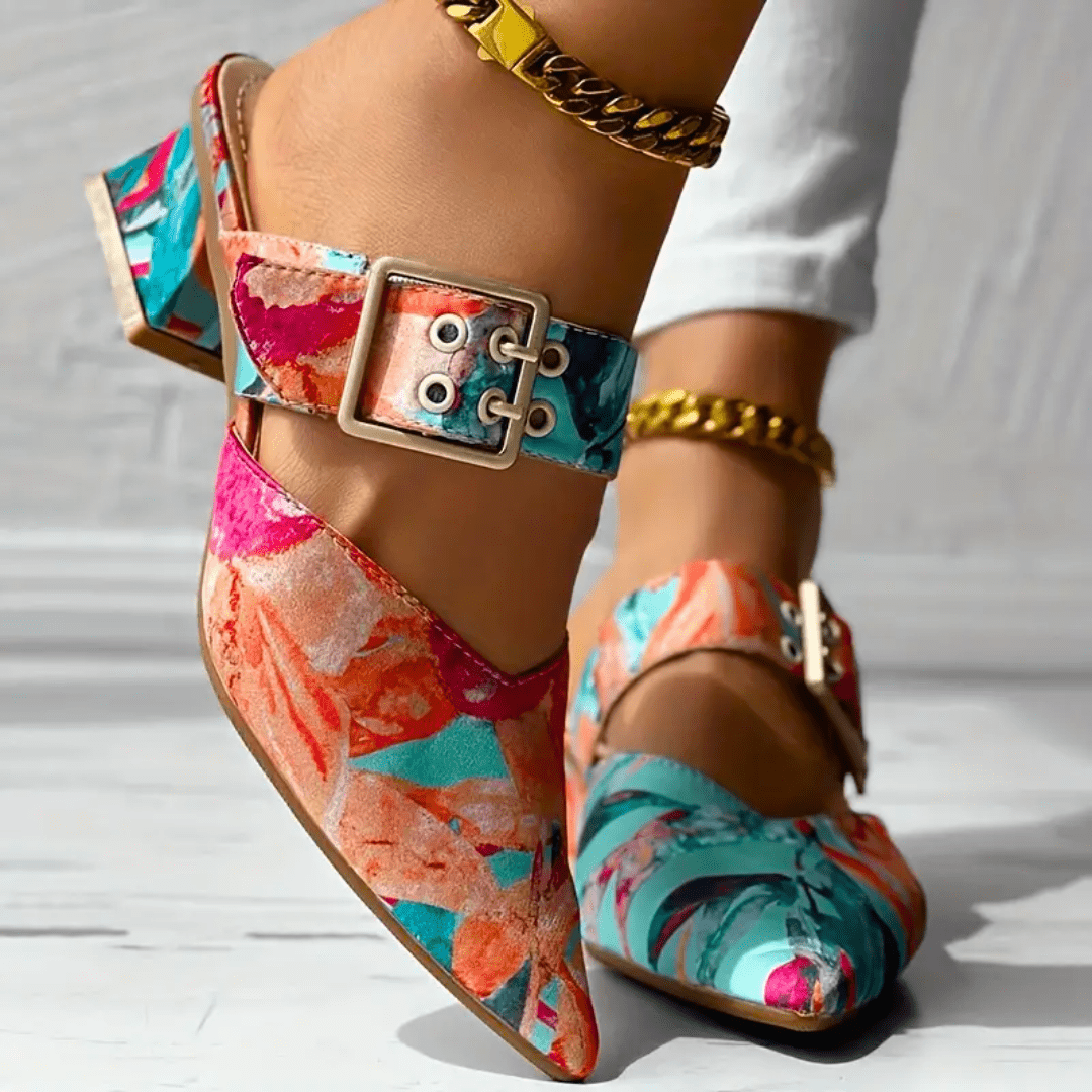 Christine Brewer Bello Brights Rainbow Heels for Women, orthopedic comfort, colorful rainbow design, stylish and supportive footwear