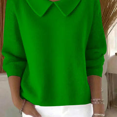 Christine Brewer Clara relaxed fit sweater in a versatile classic design, shown in a neutral color with a comfortable fit.