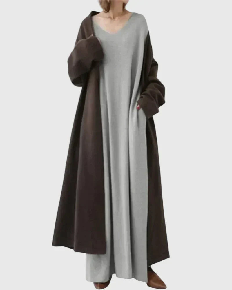 Gryelle | Maxi Dress Women Minimalist Relaxed Fit Flowy Casual Layering Evening Fall Winter