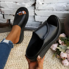 Comfortable Christine Brewer Eliza orthopedic slip-on wedge sandals for women with supportive design and casual style.