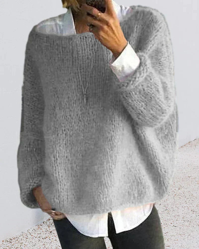 Scarlett oversized fluffy sweater for women by Christine Brewer, soft and cozy in a plush, oversized design.